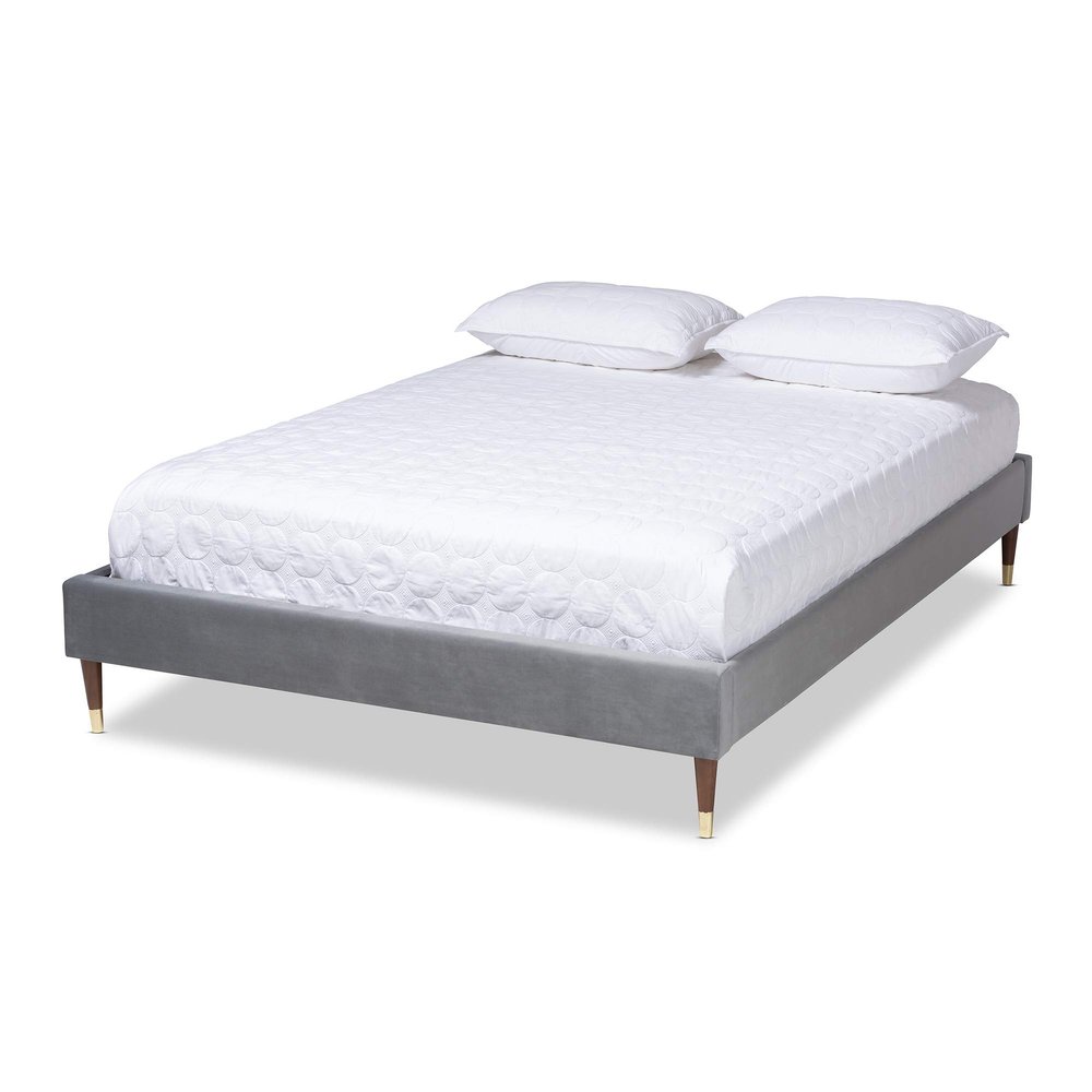 Baxton Studio Bed Frame, Double, Gray
