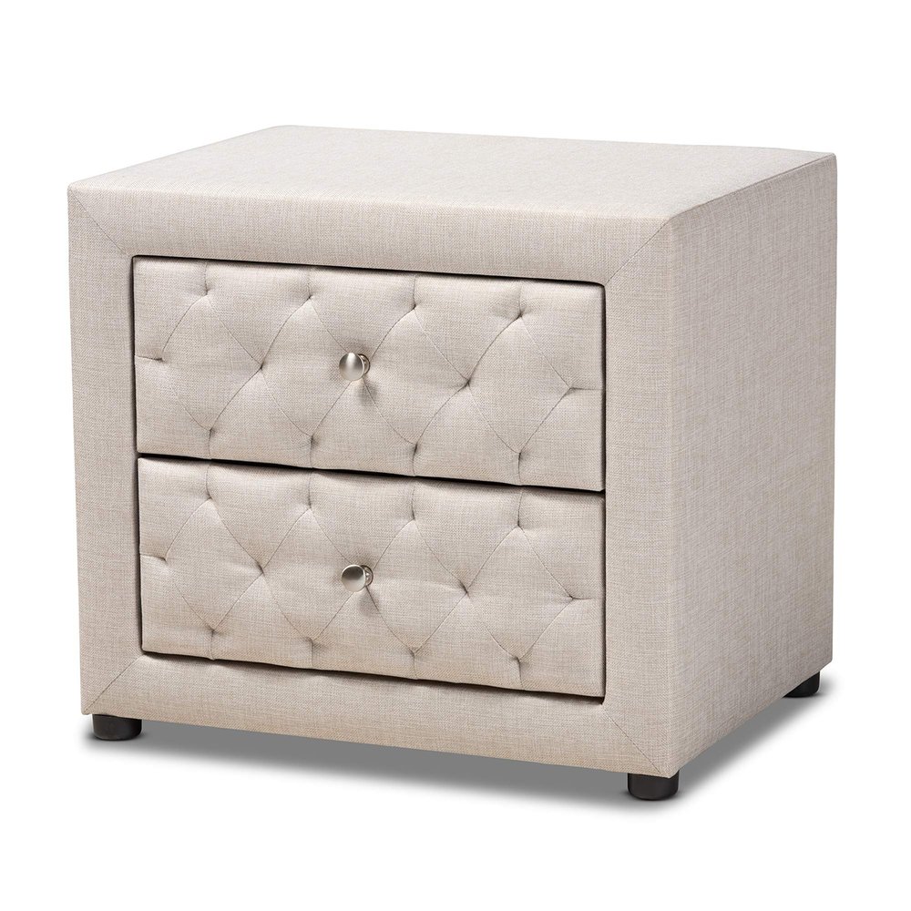 Baxton Studio Nightstands, One Size, Light Beige