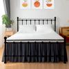 Shreem Linen Ruffled Bed Skirt with Split Corners, Gathered Style, 100% Microfiber, 12-Inch Drop, Dust Ruffle Bedskirt with Platform, Twin-XL, Dark Grey view 1