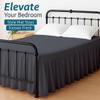 Shreem Linen Ruffled Bed Skirt with Split Corners, Gathered Style, 100% Microfiber, 12-Inch Drop, Dust Ruffle Bedskirt with Platform, Twin-XL, Dark Grey view 3