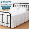 Shreem Linen Ruffled Bed Skirt with Split Corners, Gathered Style, 100% Microfiber, 18-Inch Drop, Dust Ruffle Bedskirt with Platform, Full-XL, White view 3