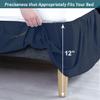 Shreem Linen Ruffled Bed Skirt with Split Corners, Gathered Style, 100% Microfiber, 12-Inch Drop, Dust Ruffle Bedskirt with Platform, Full-XXL, Navy Blue view 4