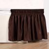 Amuze Bedding Wrap Around Bed Skirts, Easy On/Easy Off 120% Cotton Elastic,300 Thread Count,Solid Ruffled Bed Skirt- Bed Wrap with 12 Inch Tailored Drop,(Queen,Chocolate) view 4