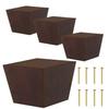 ComfortStyle Furniture Legs for Sofa Chair Couch or Ottoman, Set of 4 Replacement Feet, 3 Inch Tall, Square with Tapered Sides, Walnut Finish view 1