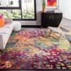 SAFAVIEH Area Rug 8x10 - Madison Collection - Large - Fuchsia & Gold, Boho Abstract Distressed Design, Non-Shedding & Easy Cleaning, Ideal for Living Room, Bedroom, Office, Dining Space (MAD425D) view 1