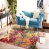 SAFAVIEH Area Rug 8x10 - Madison Collection - Large - Fuchsia & Gold, Boho Abstract Distressed Design, Non-Shedding & Easy Cleaning, Ideal for Living Room, Bedroom, Office, Dining Space (MAD425D) view 2