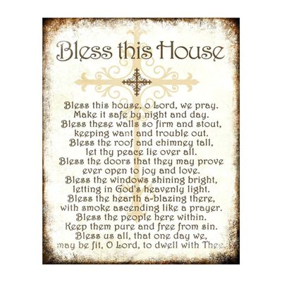 Bless This House Spiritual Wall Art Poster - Inspirational Christian Prayer Decor for Home, Office & Kitchen - Wall Art Print for Faith, Love & Inspiration (Inspirational, 8 x 10 inches)