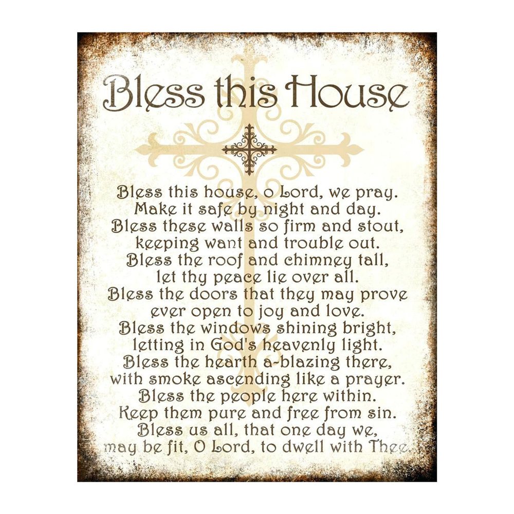 Bless This House Spiritual Wall Art Poster - Inspirational Christian Prayer Decor for Home, Office & Kitchen - Wall Art Print for Faith, Love & Inspiration (Inspirational, 8 x 10 inches)