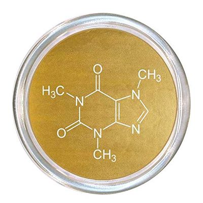 0 Caffeine Molecule Gold Foil Glass Coaster