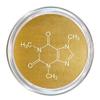 0 Caffeine Molecule Gold Foil Glass Coaster view 1