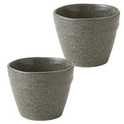 minoru touki Gray Speckled Soba Chiyohisa Ashes 8.6~6.9cm Set of 2 3.44H2.76in 5.29oz