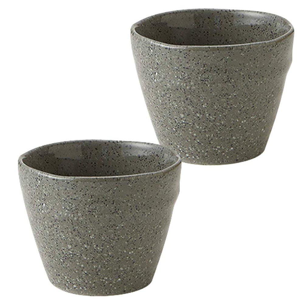 minoru touki Gray Speckled Soba Chiyohisa Ashes 8.6~6.9cm Set of 2 3.44H2.76in 5.29oz