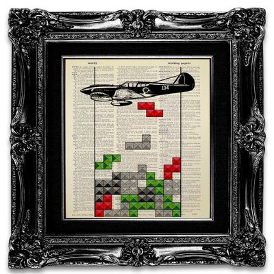 Fighter Jet Wall Art Poster for Kids Room Decor, Aviation Gift for Man Boy Girl Playroom Decor, Humor Air Force Decoration, Dictionary Art Print, Living Room Colorful Painting Artwork
