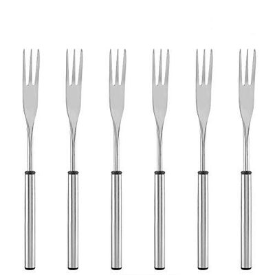 Mumusuki 6-Piece Fondue Forks Set, Stainless Steel Heat Proof Forks for Chocolate Cheese Meat Fondue, BBQ Skewers and Dessert Serving, Dishwasher Safe