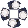 PIGCHCY Wedge Shaped Placemats for Dining Table Washable Vinyl Placemats Heat Resistant Table Mats Set of 4 (Navy Blue) view 1