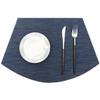 PIGCHCY Wedge Shaped Placemats for Dining Table Washable Vinyl Placemats Heat Resistant Table Mats Set of 4 (Navy Blue) view 3