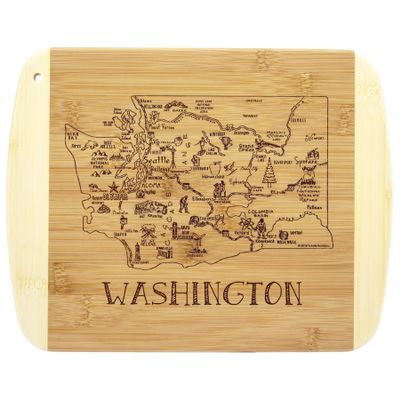 Totally Bamboo A Slice of Life Washington State Serving and Cutting Board, 11" x 8.75"