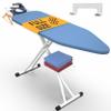 Xabitat Full Size Ironing Board 57" X 15" with Wall Mount Hanger, Full Metal Construction Iron Board, Built in Iron Caddy, Heat & Scorch Resistant Fabric, Cord Holder (Blue, 15 x 57 Inches) view 1