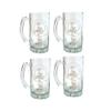 Clan MacDonald Scottish Crest 26oz Glass Stein Set of 4  Personalized Heraldic Engraving view 1
