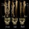 Clan MacDonald Scottish Crest 26oz Glass Stein Set of 4  Personalized Heraldic Engraving view 4