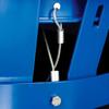 Global Industrial 36 Gallon Outdoor Steel Recycling Receptacle with Dome Lid, Plastic Liner and Anchor Kit Included, 28" Dia. X 42" H, Blue Powder Coat Finish view 4