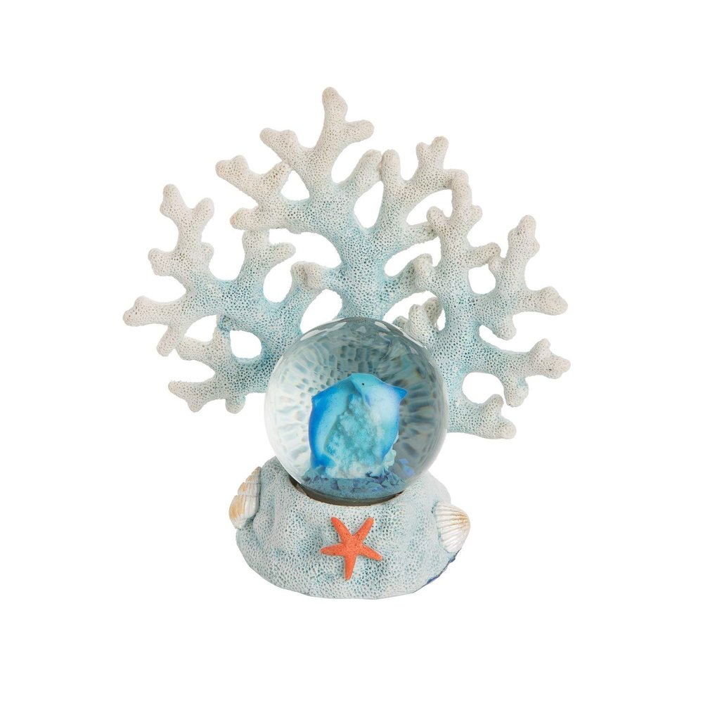 Beachcombers 45Mm Resin Blue Coral Dolphin Waterball Blue