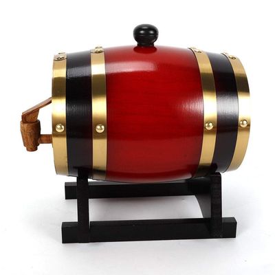 5L Oak Aging Barrels Whiskey Barrel Dispenser Wine Bucket for Storage Wine & Spirits & Whisky Wine (with baked oak chips)