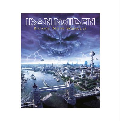 Iron Maiden Poster Brave World Band Logo Official Textile 70Cm X 106Cm