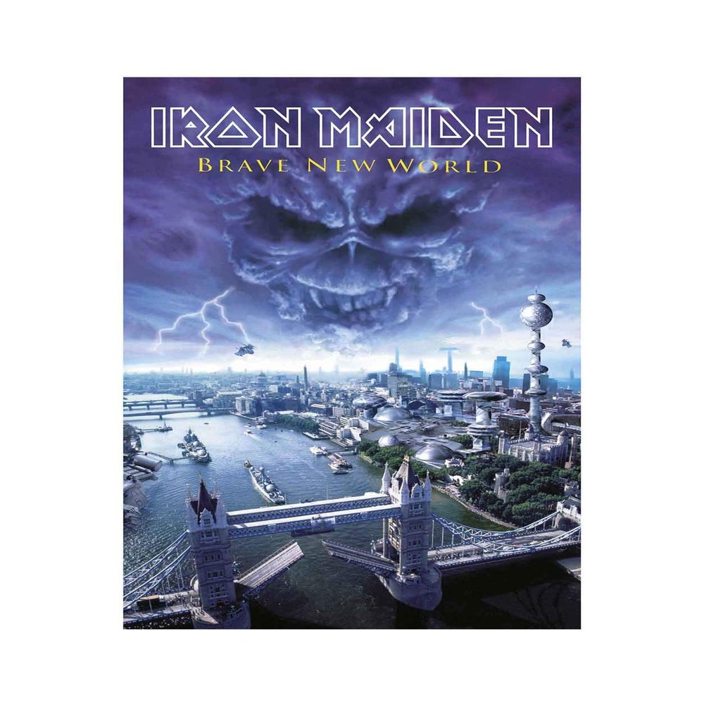 Iron Maiden Poster Brave World Band Logo Official Textile 70Cm X 106Cm