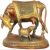 Cow and Calf - Most Sacred Animal of India - Brass - Color Amazing Double Chola Color view 1
