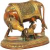 Cow and Calf - Most Sacred Animal of India - Brass - Color Amazing Double Chola Color view 2
