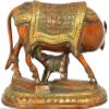 Cow and Calf - Most Sacred Animal of India - Brass - Color Amazing Double Chola Color view 3