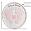 3D Personalized Babys First Christmas Ornament 2025 Girl | Pink Baby Footprints | Baby's First Christmas Ornament 2025 Baby Ornaments for Xmas Tree My 1st Xmas Girl Ornaments for New Parents Couples view 2