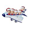 Airplane Family of 5 Christmas Ornament 2025 Personalized Family Christmas Ornaments 2025 | Flying Home Vacation Personalized Tree Ornaments Customizable Gifts for Holiday Travelers of Five Ornament view 2