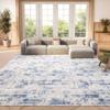 SAFAVIEH Area Rug 8x10 - Amelia Collection - Large - Blue & Grey, Modern Design, Non-Shedding & Easy Cleaning, Ideal for Living Room, Bedroom, Office, Dining Space (ALA786M) view 1