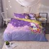 LanS Beautiful Animal Unicorn Duvet Cover Bedding Set,Duvet Cover and Pillowcase, 3 Piece Set Bedding (Duvet Cover + 2 Pillowcases) Twin Full Queen King Duvet Cover (O,Single-135x210cm) view 2