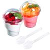 Foraineam 100-Pack 5 oz. Thick Plastic Dessert Cups with 100 Lids and 100 Spoons, Disposable Reusable Appetizer Serving Bowls view 1