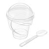 Foraineam 100-Pack 5 oz. Thick Plastic Dessert Cups with 100 Lids and 100 Spoons, Disposable Reusable Appetizer Serving Bowls view 2