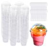 Foraineam 100-Pack 5 oz. Thick Plastic Dessert Cups with 100 Lids and 100 Spoons, Disposable Reusable Appetizer Serving Bowls view 3