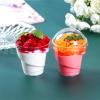 Foraineam 100-Pack 5 oz. Thick Plastic Dessert Cups with 100 Lids and 100 Spoons, Disposable Reusable Appetizer Serving Bowls view 4