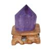 StoneStory Natural Amethyst Healing Quartz Crystal Wand Raw Gemstones with Stand for Balancing Spiritual Gift Office Table Home Decoration (Amethyst A) view 1