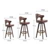 CGF-Barstools Footstool Bar Stool with Backrest Dining Chair Kitchen Bar Restaurant | Durable Wooden Frame | Comfortable Seat, Support Load Capacity 330 Pounds (Multicolor) view 3
