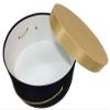 Sarah's Hat Boxes Classic Black/Gold Hat Box  21.5" x 11.5" (Dia. x Ht.) Handmade in USA  Odorless Non-Toxic Adhesive, Cording Handle  Premium Storage for Hats & Accessories view 3