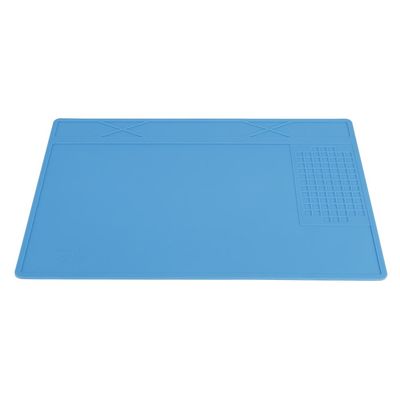Heat Insulation Silicone Pad, Anti Static Non Slip Work Surface Protection for Phone Repair Electronics Bench Blue 31 x 21 cm 1 Pack 500 Degree Heat