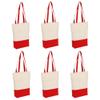 Azuca Canvas Tote Bag Heavy Duty 12 oz Cotton with Bottom Gusset Grocery Beach Shopping Bag 17x14x4 Inches - 6 Pack (Red) view 1