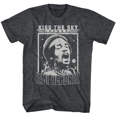 Jimi Hendrix 1960's Psychedelic Musical Icon 1984 Kiss The Sky Album T-Shirt Tee Black
