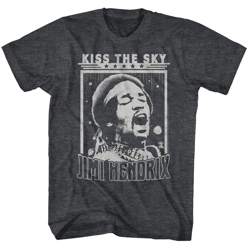 Jimi Hendrix 1960's Psychedelic Musical Icon 1984 Kiss The Sky Album T-Shirt Tee Black