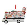 3D RV Family of 6 Christmas Ornament 2025 Personalized Family Christmas Ornaments 2025 | Travel RV Trailer for Campers Personalized Tree Ornaments Customizable Gifts for Camping Van of Six Ornament view 2