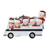 3D RV Family of 6 Christmas Ornament 2025 Personalized Family Christmas Ornaments 2025 | Travel RV Trailer for Campers Personalized Tree Ornaments Customizable Gifts for Camping Van of Six Ornament view 3