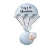 3D Personalized Babys First Christmas Ornament 2025 Boy | Baby's First Christmas Ornament 2025 Baby Ornaments for Xmas Tree My 1st Xmas Boy Ornaments for New Parents Couples - Baby in Blue Parachute view 3